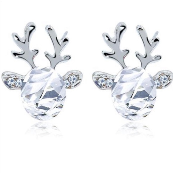 Jewelry - Rhinestone Reindeer Studs